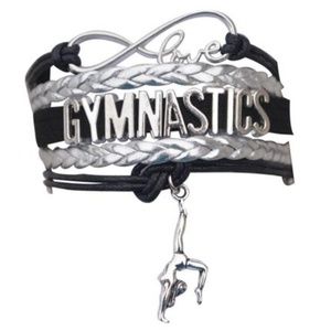 Girls Gymnastics Bracelet - Black & Silver